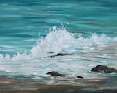 seascape painting    Surf  28 x 20 original Acrylic on Canvas