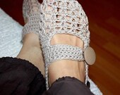 Instant download - Crochet PATTERN (pdf file) - One Strap Slippers (adult size)