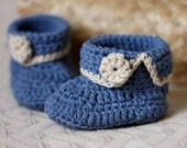 Instant download - Baby Booties Crochet PATTERN (pdf file) - Short Cuff Baby Boots