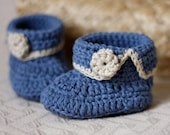 Instant download - Crochet PATTERN for baby booties (pdf file) - Short Cuff Baby Boots
