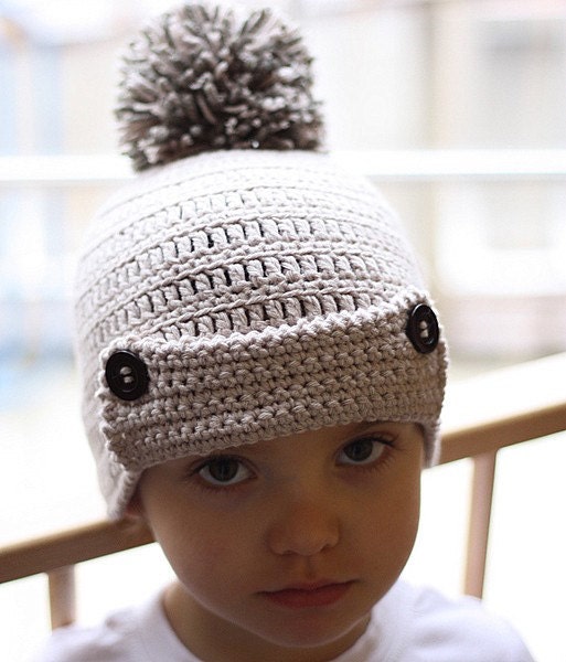 Instant download - Crochet Hat PATTERN (pdf file) - Pom-Pom Hat