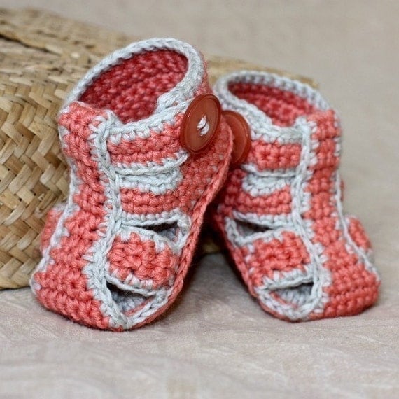 Instant download - Crochet PATTERN (pdf file) - Double Sole Baby Sandals