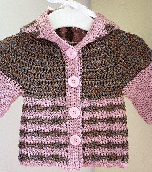 Instant download - Crochet PATTERN (pdf file) - Soft Merino Hooded Cardigan