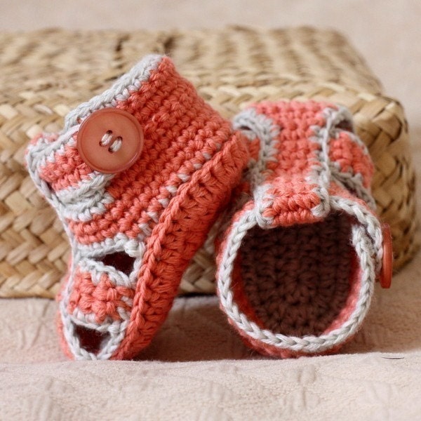 Instant download - Crochet PATTERN (pdf file) - Double Sole Baby Sandals