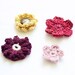 Instant download - Crochet PATTERN (pdf file) - Applique patterns 5 in one - 4 flowers and cherries