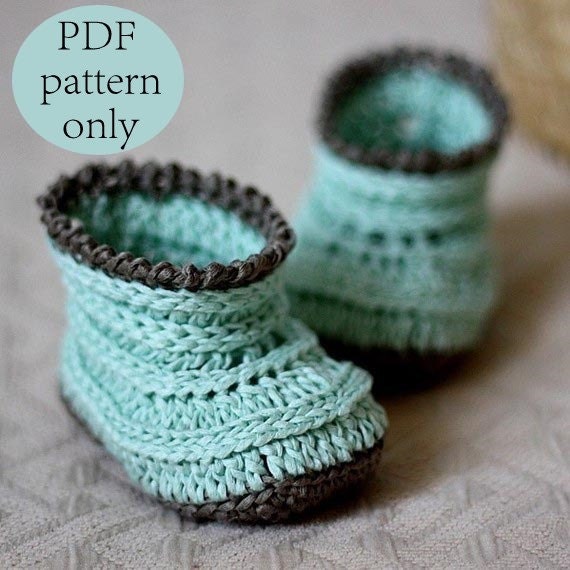 Instant download - Baby Booties Crochet PATTERN (pdf file) - Knit-look Baby Boots