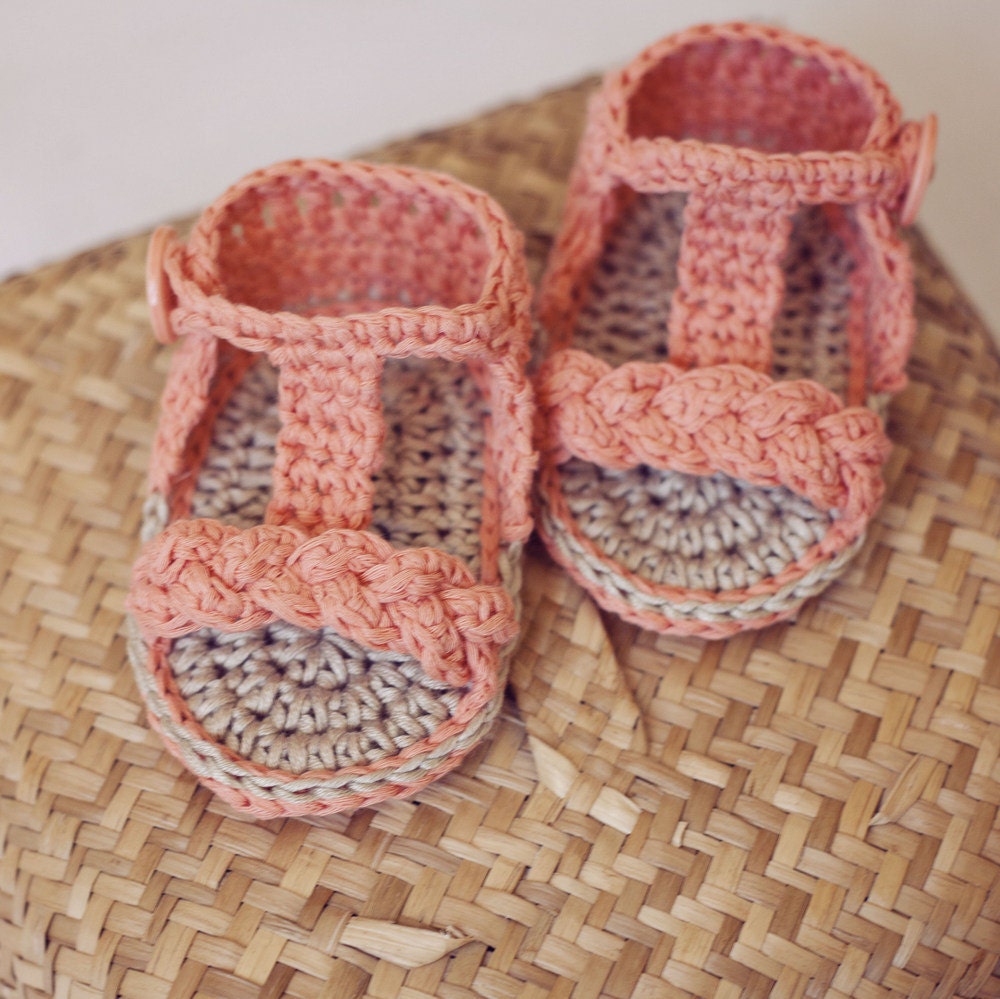 Instant download - Baby Booties Crochet PATTERN (pdf file) - Braided Gladiator Sandals