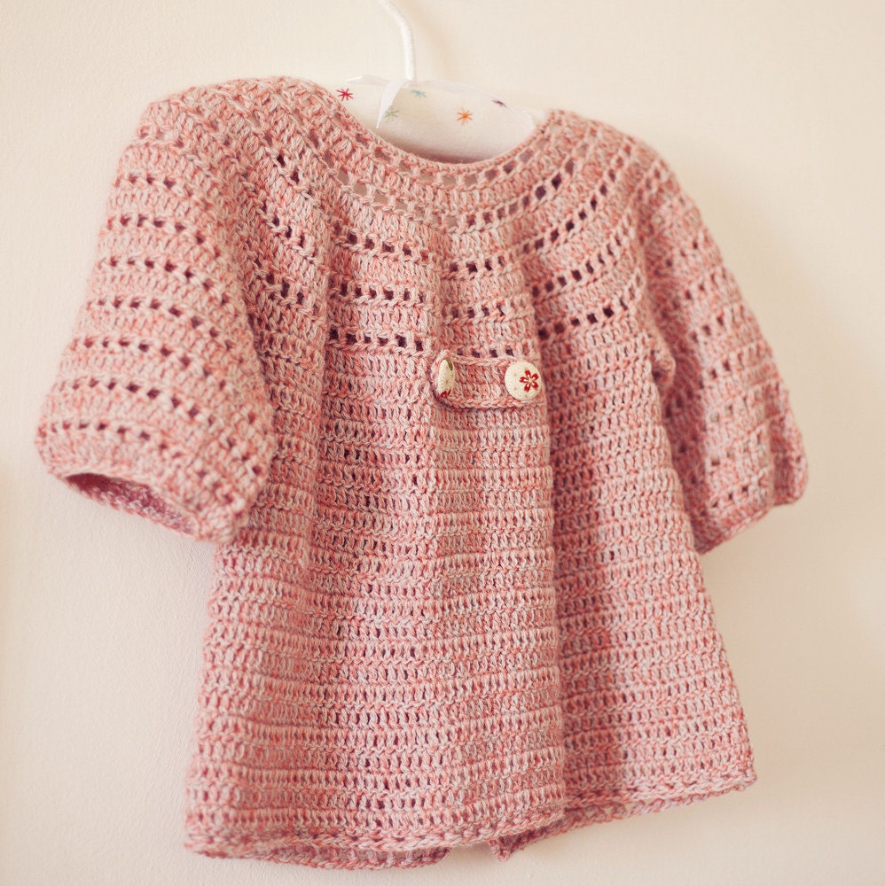 Instant download - Crochet Cardigan PATTERN (pdf file) - Sophie's Cardigan (sizes from 6months up to 5 years)