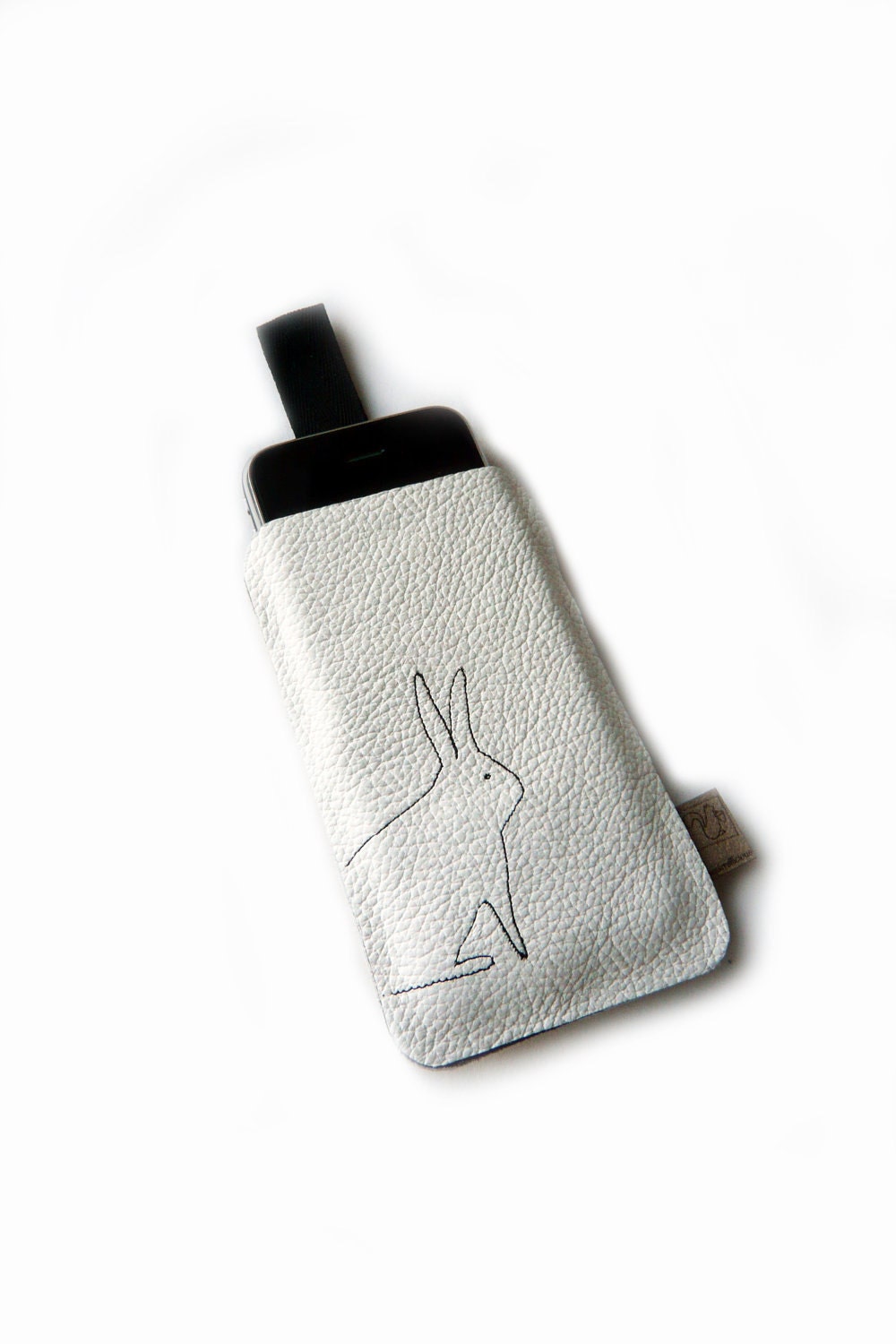 Iphone sleeve rabbit white leather case