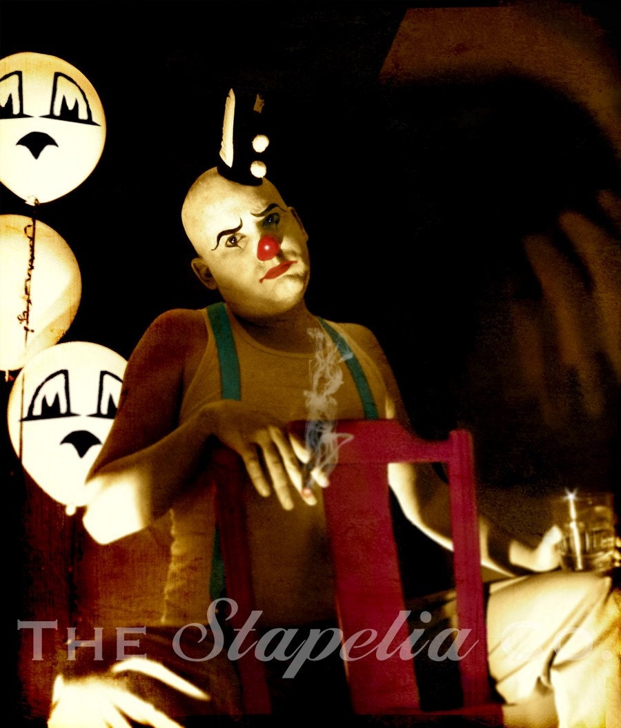 Algonquin Clown Art Photo Print Circus Set