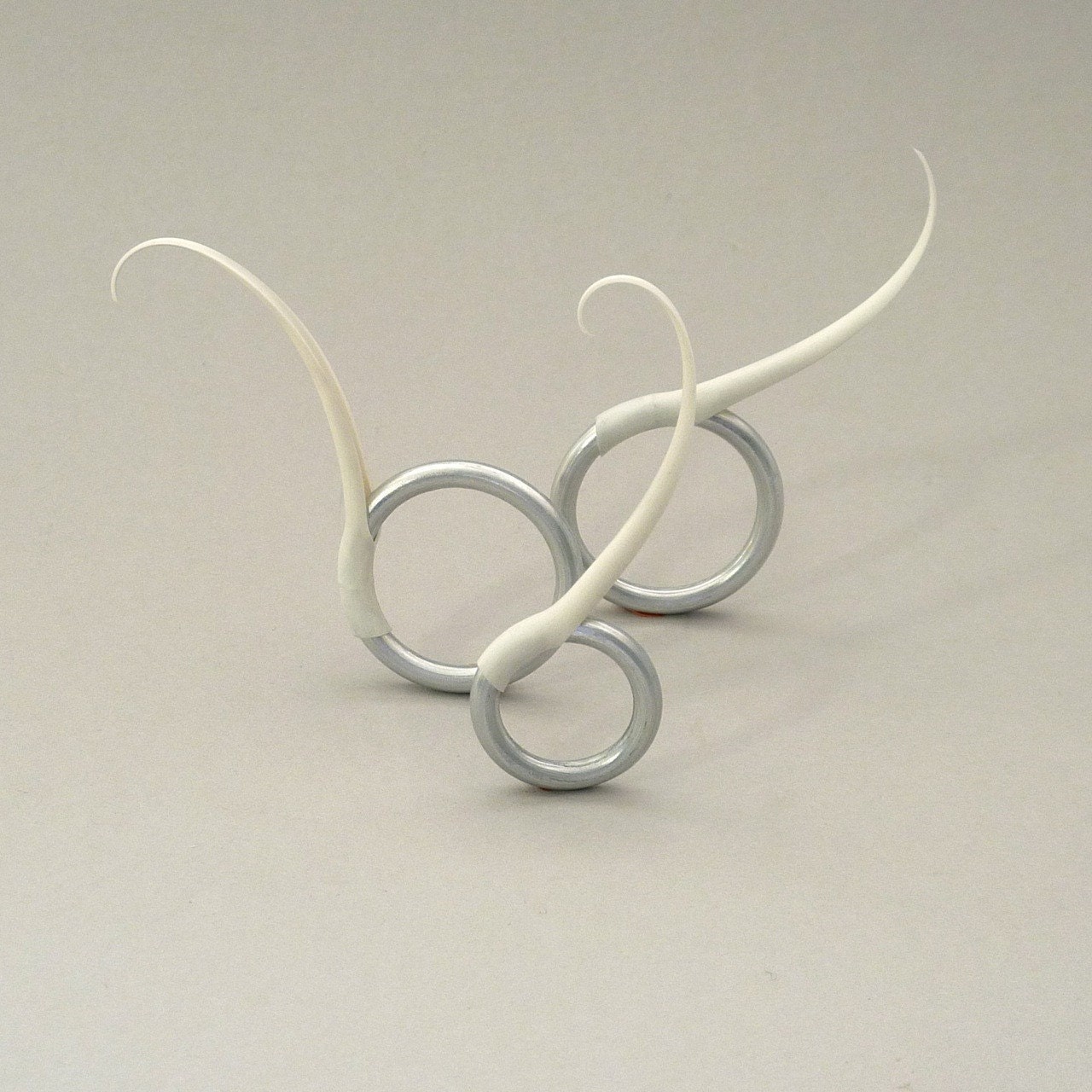 White Single Spike Plume Ring - made to order