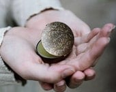 Solid Natural Perfume Compact Womens Tapestry Oval Design - Romantic case with botanical fragrance