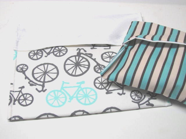 Sandwich Bag and Snack Bag Set ReUsable Eco Friendly Lunch Kit Bikes