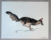Fox No. 6 Letterpress & Watercolor Print (Ltd Edition)