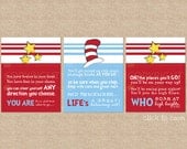 Dr. Seuss Quote, A Paperramma exclusive: You are Life's Who, Nursery / Kids Room Giclée Art Prints, 3 Print Set, 8 x 10