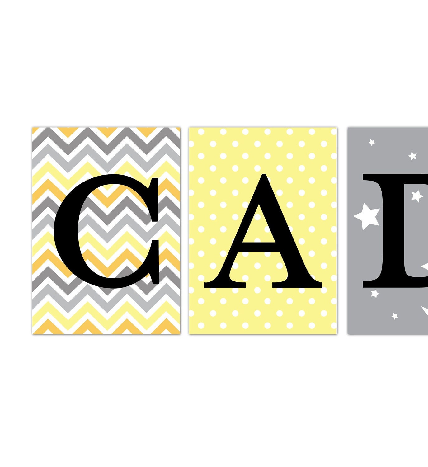 Golden Slumbers, DIY FILE, Wall Letters, Name Art Prints, Custom match colors to your nursery, Style- U PRINT