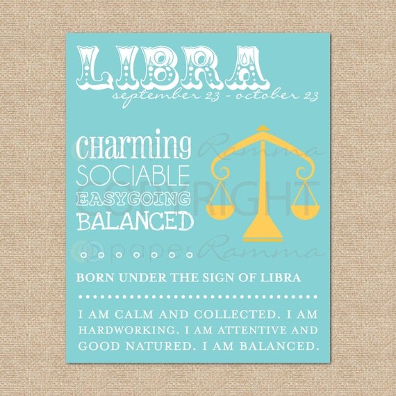 LIBRA Zodiac Nursery / Kids Room Giclée Art Print - 8 x 10