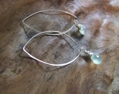 Waterfall - Aqua chalcedony & sterling silver earrings