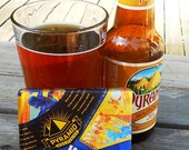 Recycled Pyramid Brewing Haywire Beer Labels (single) Glass Coaster