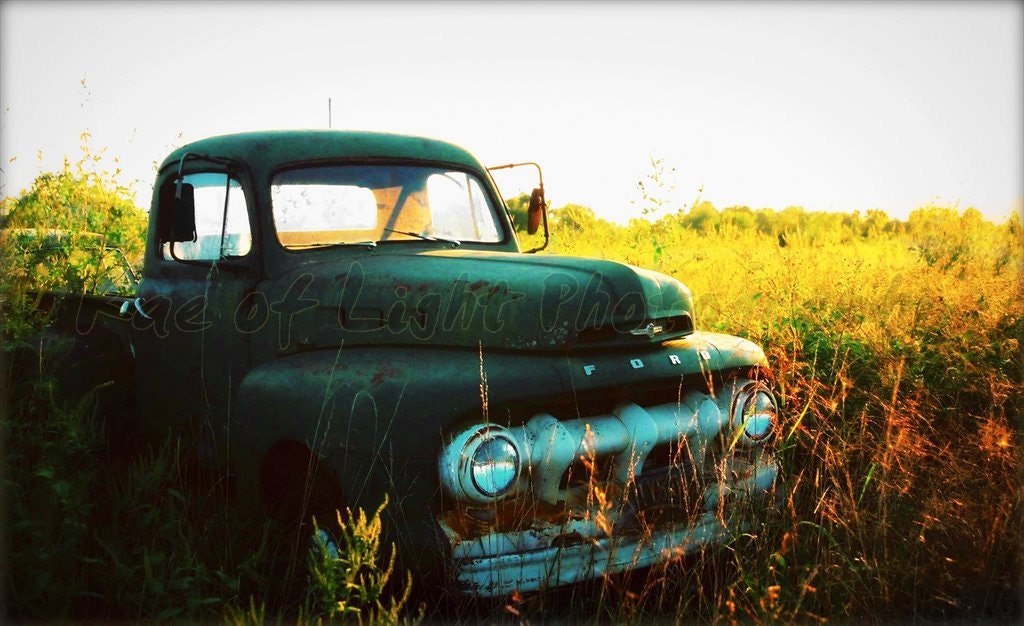 Ford Truck in Field (color) - 8x10 Art Photography Print