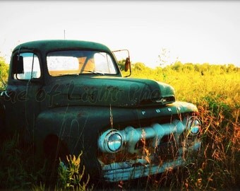 Ford Truck in Field (color) - 8x10 Art Photography Print