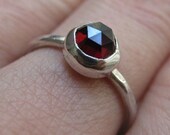 Red Rose Cut Garnet Ring