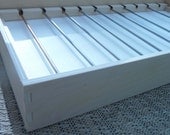 Holds 200 Plus beads - Craft show Natural wood Display box leather  lampwork glass beads Jewelry holder Storage tray OOAK