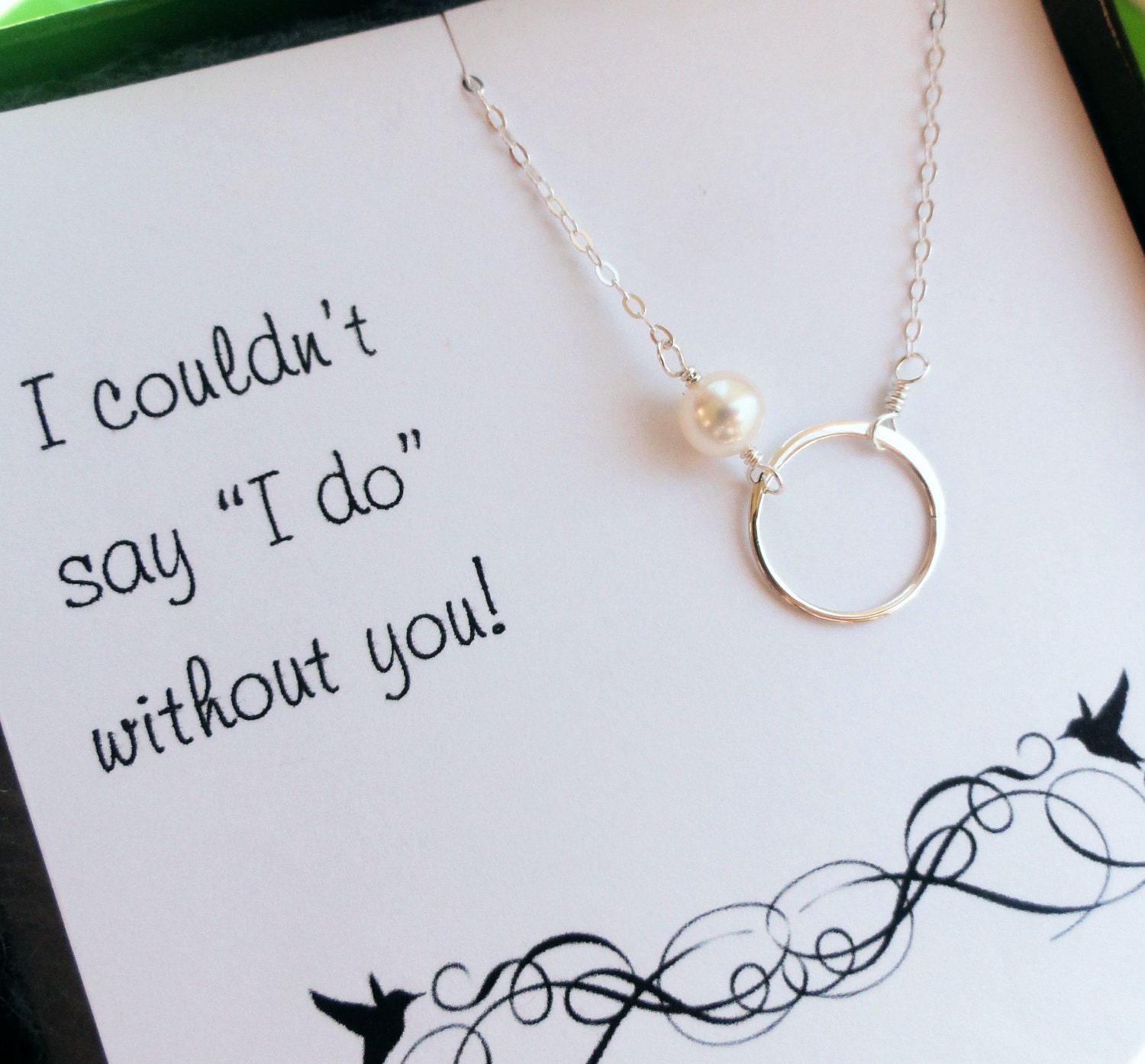 Will you be my Bridesmaid card with necklace, bridesmaid gifts, Bridesmaid invitation, maid of honor, flower girl, eternity, etc.