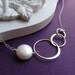 Sterling silver and Pearl Past present future necklace, Bridesmaid gift, Karma necklace, eternity, intertwined rings necklace