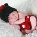 15% OFF use coupon code XMASJULY----Minnie or mickey Mouse set Hat and diaper cover Newborn -12 month