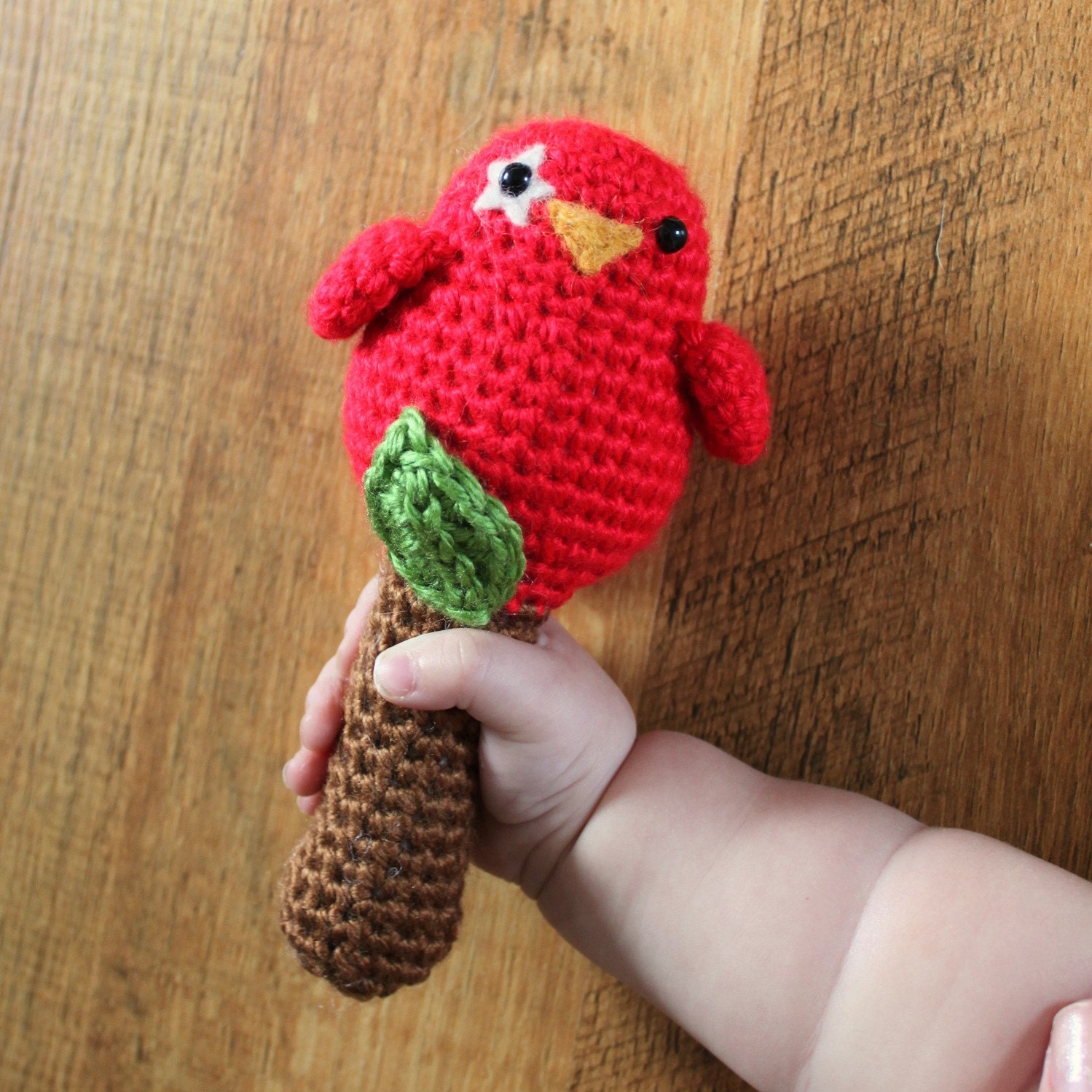 Instant Download - Crochet Pattern - Baby Birdy Rattle Toy