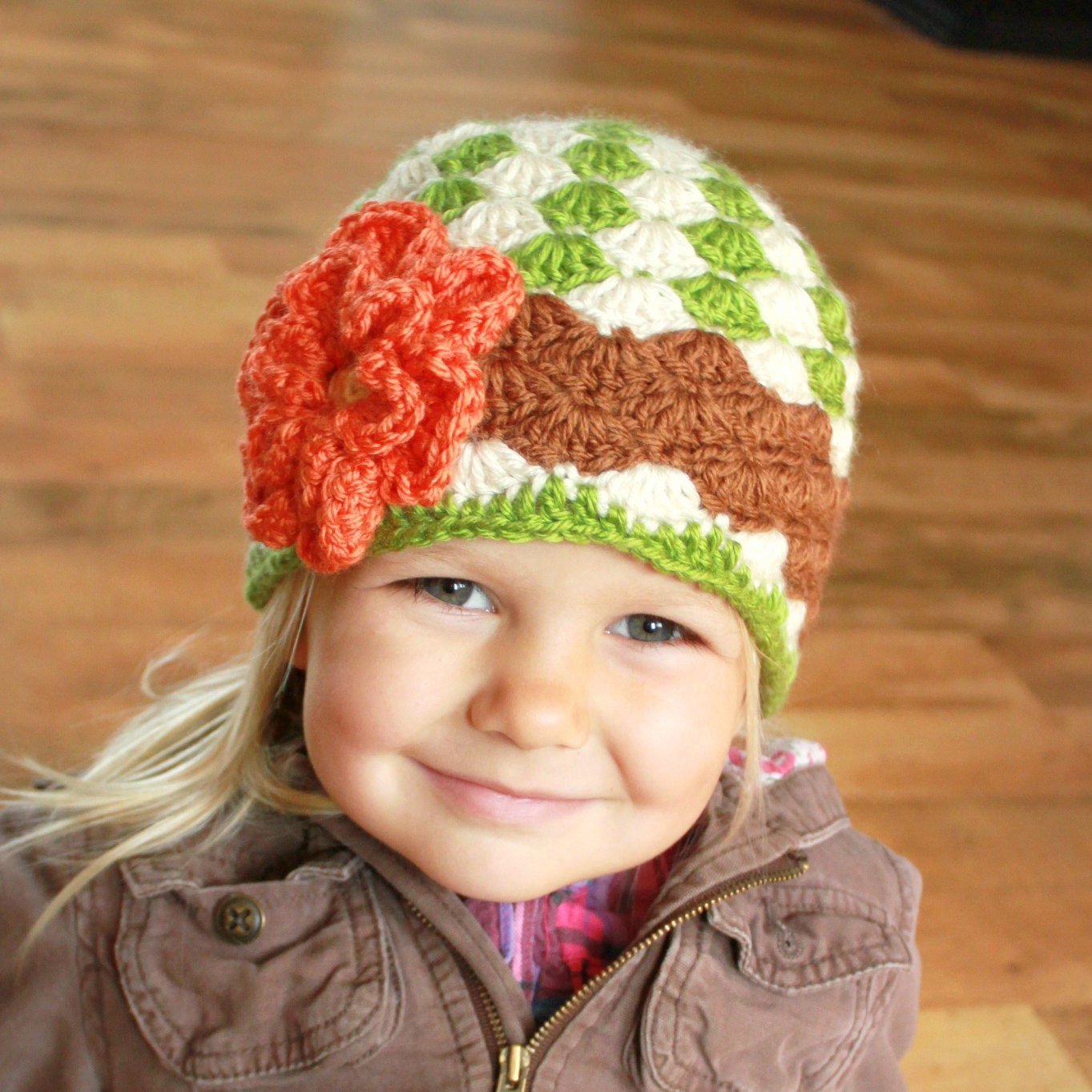 Instant Download - Crochet Hat Pattern - Angela Hat with Flower (Newborn to Adult)