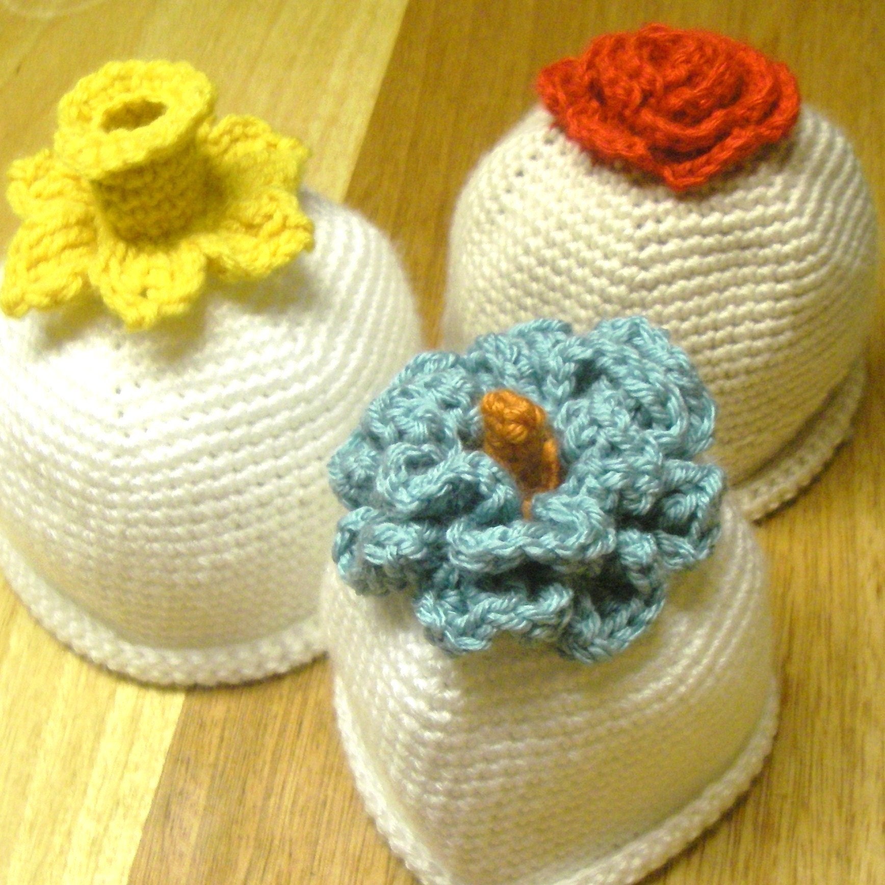 Instant Download - Crochet Pattern - 3 different flower hats (Newborn to adult)