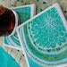 Green Mandala Recycled Ceramic Coasters (set of 2)