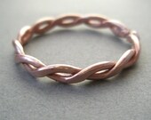 Upcycled Copper Twisted Rope Ring - Unisex