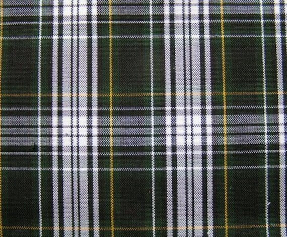 White Plaid Fabric