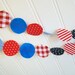 Fabric Garland - Red, White, and Blue patriotic nautical circle garland 6 feet 4th of July, Memorial Day Decoration