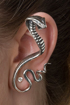 Silver Cobra Ear Wrap