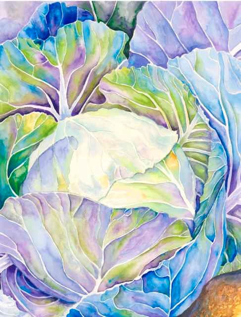 Watercolor Painting, Giclee print, Limited Edition Print 4/100, cabbage