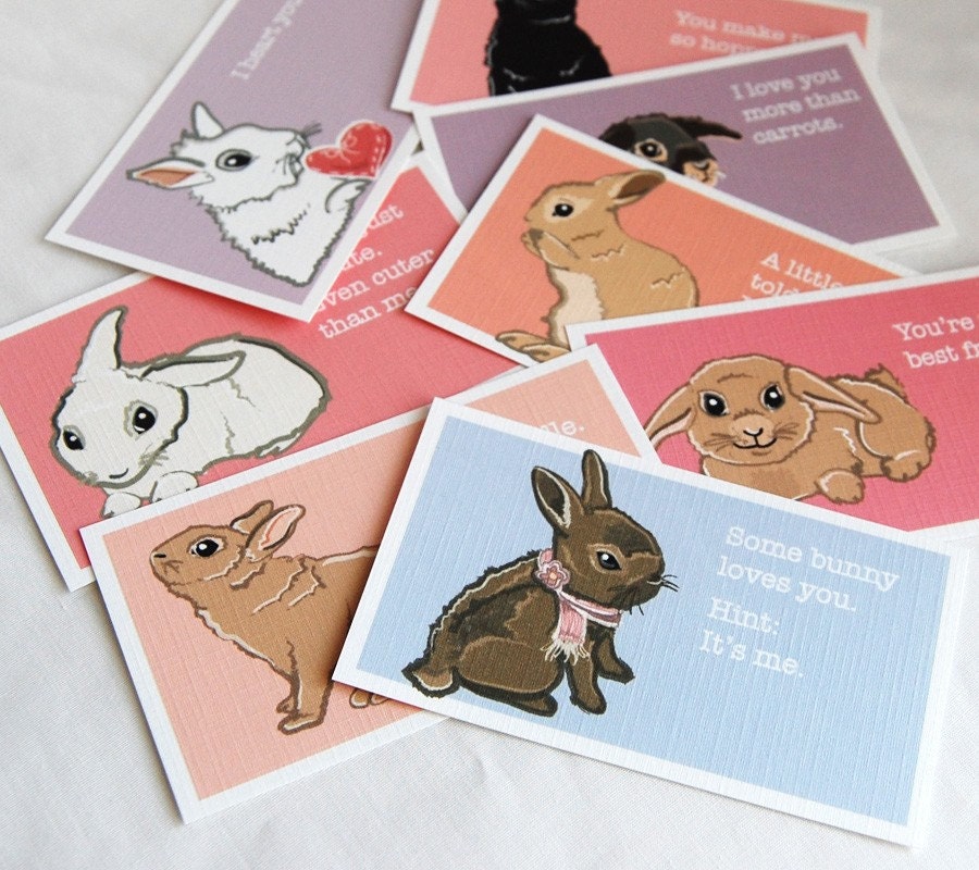 Bunny Love Cards - Mini Eco-friendly Set of 8