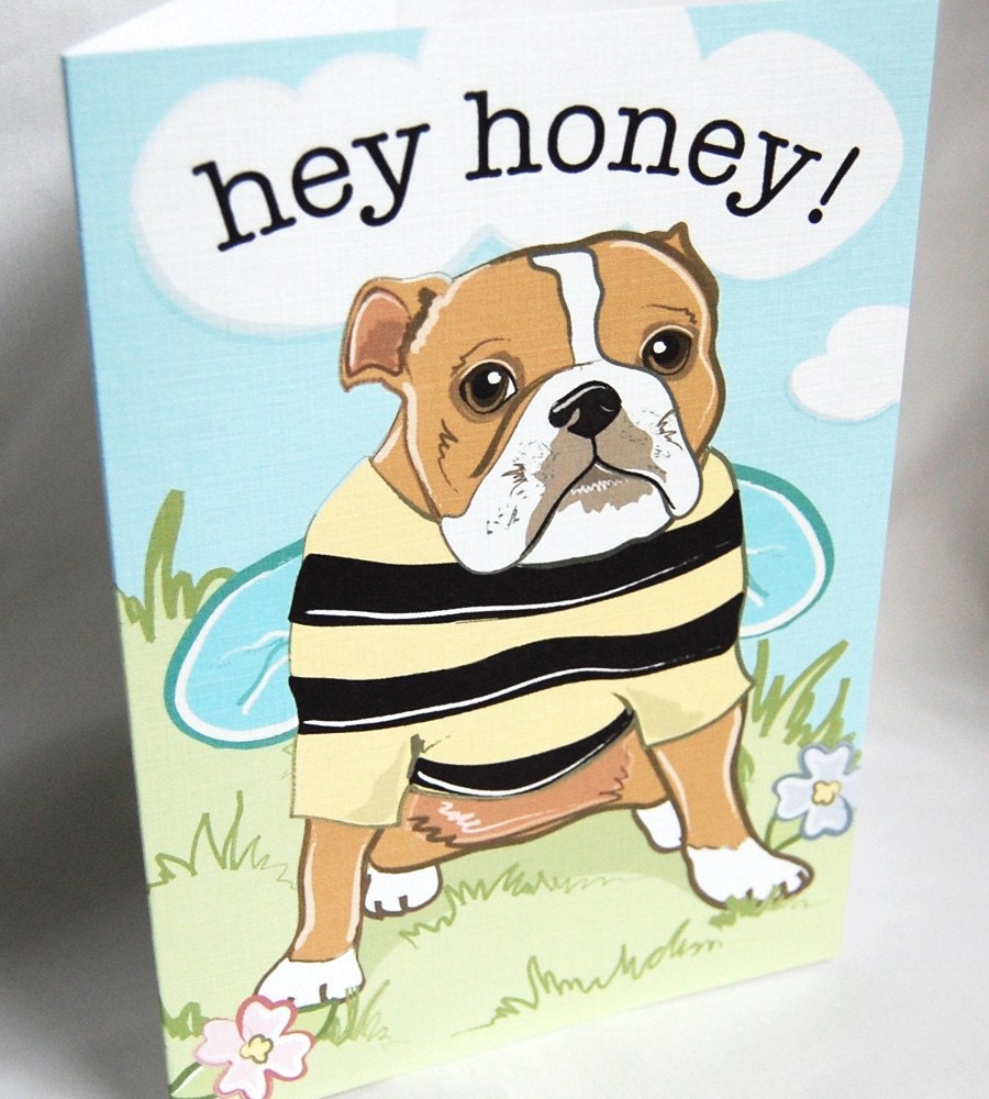 Bulldog Bee Greeting Card