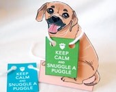Keep Calm Puggle - Desk Decor Paper Doll