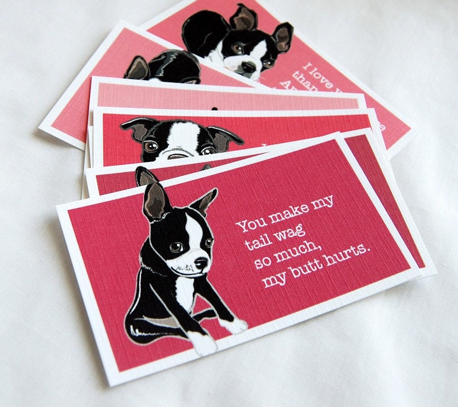 Boston Terrier Love Cards - Mini Eco-friendly Set of 7