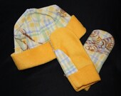 Winnie the Pooh and Tigger Too Inspired Fleece Hat and Mitten Set--in stock and ready to ship