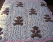 Crocheted Teddy Bear Baby Afghan