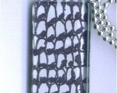 Glass Tile Pendant OOAK - Pushed - Abstract Art