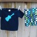 Boys Outfit - Rock N Roll Guitar Set - Shirt and Pant Set - Black Blue Teal Green - Boys Pant outfit - Toddler - Baby - Boy