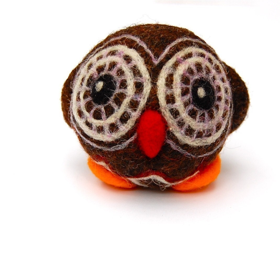 Vintage Inspired Wool Mr. Owl Ball