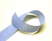 Blue White Gingham Ribbon - 1.5 inch  x 3 yd