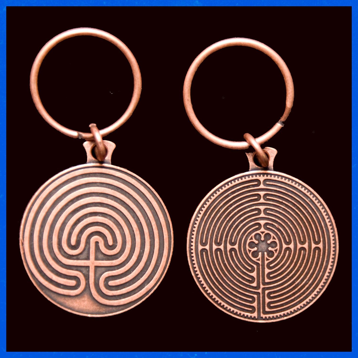 Labyrinth Key Chain- Copper Tone - %20 Off - - SALE - sale - SALE - sale - SALE -